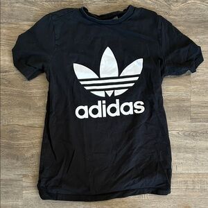 Adidas Black Tee with White Trefoil Logo